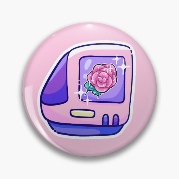 Item preview, Kawaii Rose Retro Tech Computer Monitor  designed and sold by LadyKorieArt.