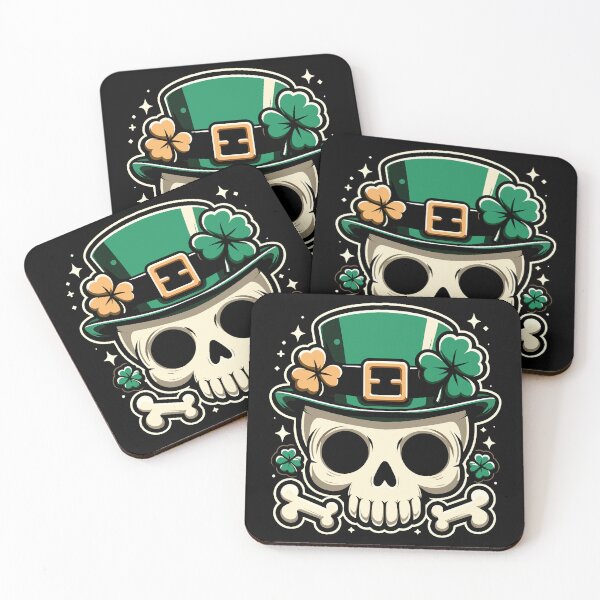 Item preview, St. Patrick's Day Cheers SkullHead designed and sold by Quirky Shirts.