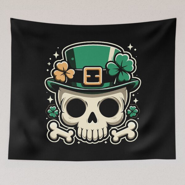 Item preview, St. Patrick's Day Cheers SkullHead designed and sold by Quirky Shirts.