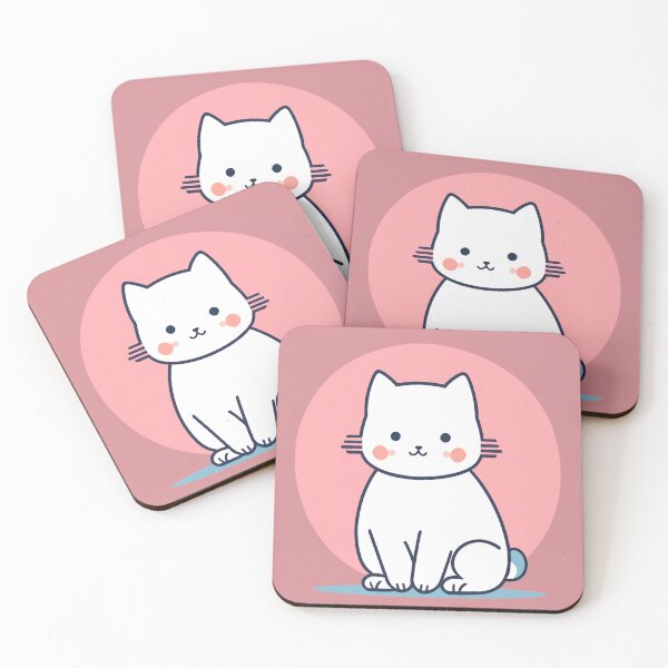 Item preview, White Cat Edition: A Cute Cat Illustration designed and sold by NoviaStudio.