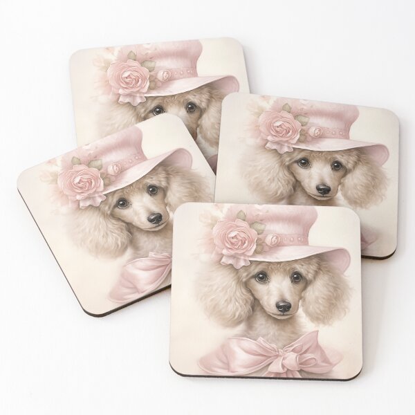 Item preview, White Poodle in hat designed and sold by PetsArt.
