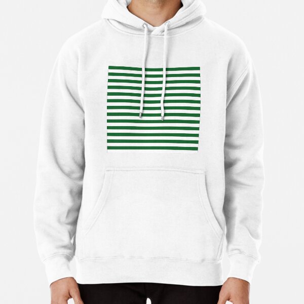 green and white striped hoodie