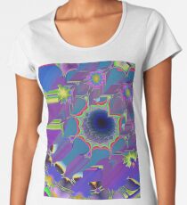 Peacock feather glitch (retro) Women's Premium T-Shirt