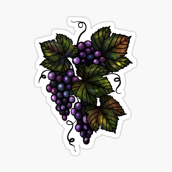 Item preview, Purple Grapes and Leaves Vine designed and sold by CheriesArt.