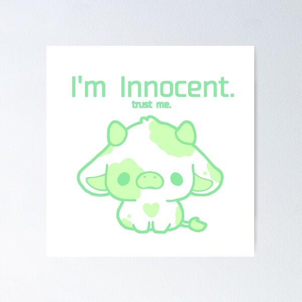 Green Cute Lime Cow Poster
