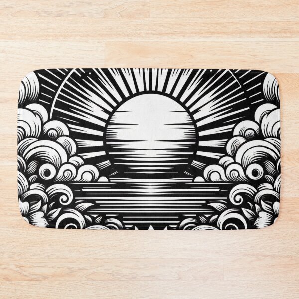 Item preview, Silent Horizon: Black and White Sunset Pattern designed and sold by Rui Fernandes.