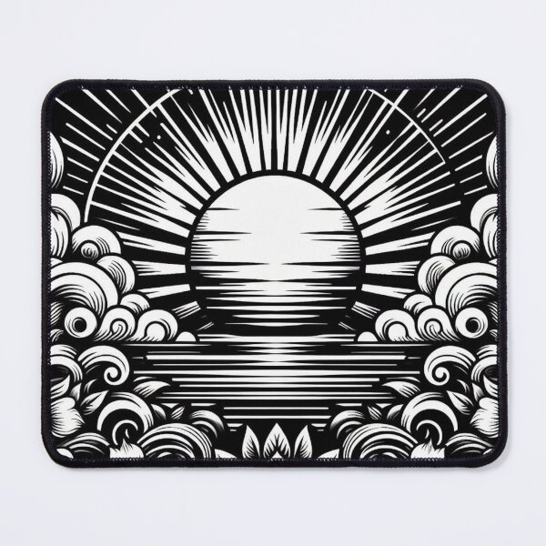 Item preview, Silent Horizon: Black and White Sunset Pattern designed and sold by Rui Fernandes.
