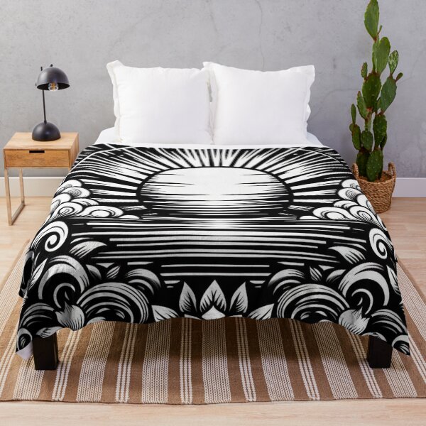Item preview, Silent Horizon: Black and White Sunset Pattern designed and sold by Rui Fernandes.
