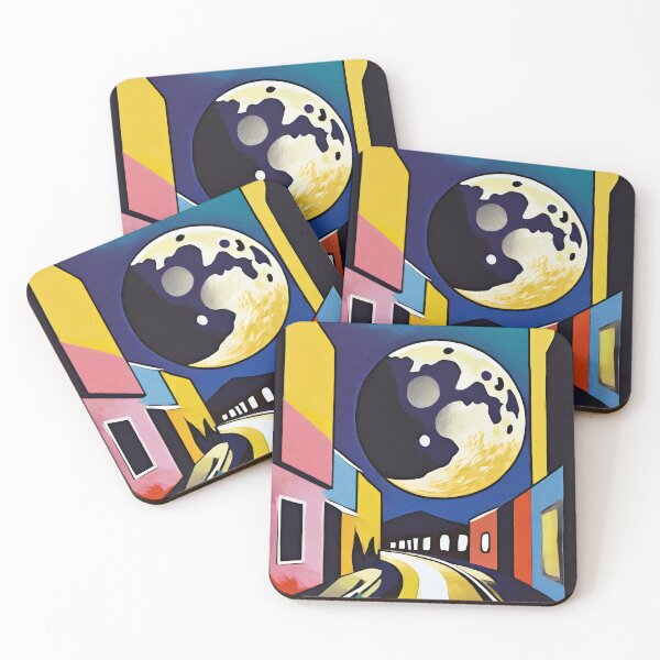 Item preview, Moon street painting travel contemporary urban  designed and sold by Meena-tta.
