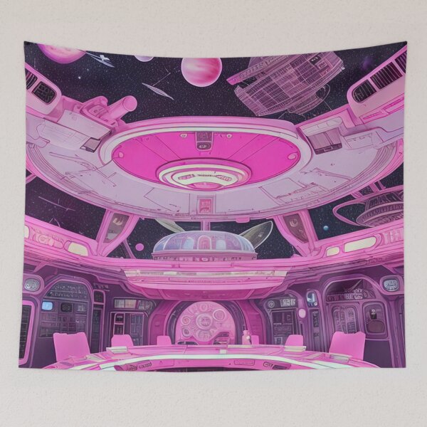 Item preview, Pink Spaceship, space, universe, stars, earth, astronomy, sky, future, galaxy, sci fi,  designed and sold by Cyber Kids.
