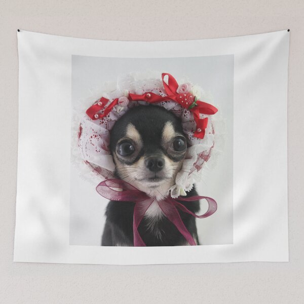 Item preview, Black Chihuahua Dog Wearing Head Dress Costume designed and sold by VanGaldo.