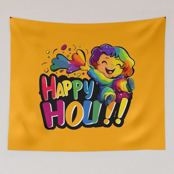 Item preview, Exuberant Holi Joy: Child's Playful Celebration of the Colorful Festival designed and sold by FebricFusion.