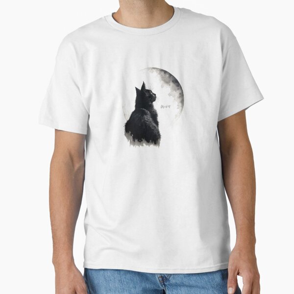 Item preview, Black Cat Looking At The Moon designed and sold by jenmountainen.