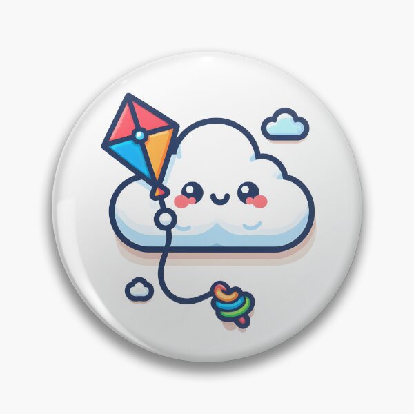 Item preview, Kawaii Cloud With Colorful Kite designed and sold by CanvasCutie.