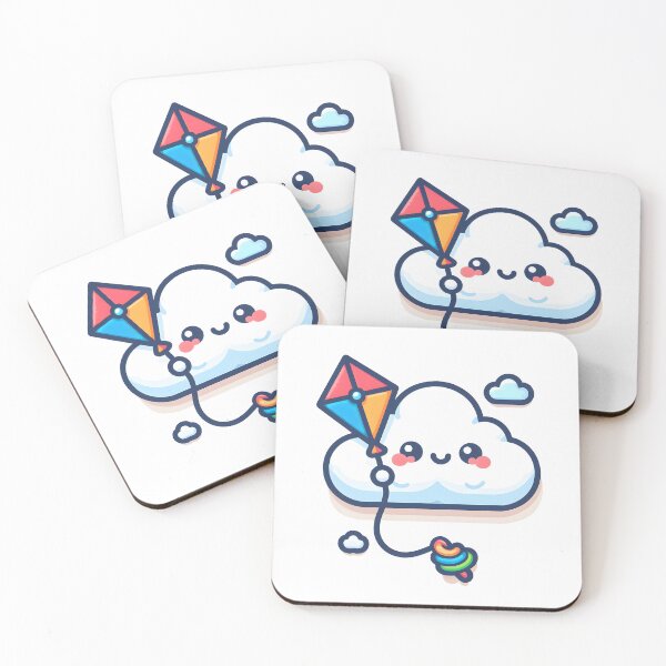 Item preview, Kawaii Cloud With Colorful Kite designed and sold by CanvasCutie.