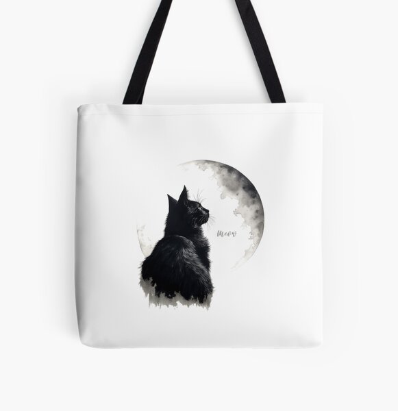 Item preview, Black Cat Looking At The Moon designed and sold by jenmountainen.