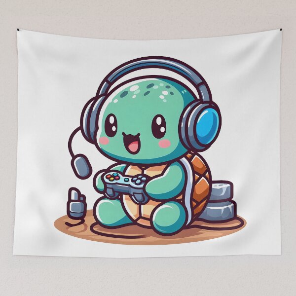 Item preview, Kawaii Turtle With Headset designed and sold by CanvasCutie.