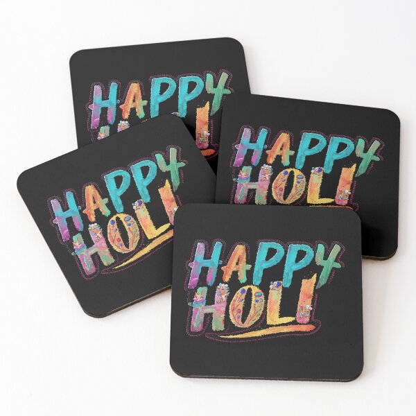 Item preview, Abstract Artistry: 'HAPPY HOLI' Painted in Vivid Watercolor Splendor designed and sold by FebricFusion.