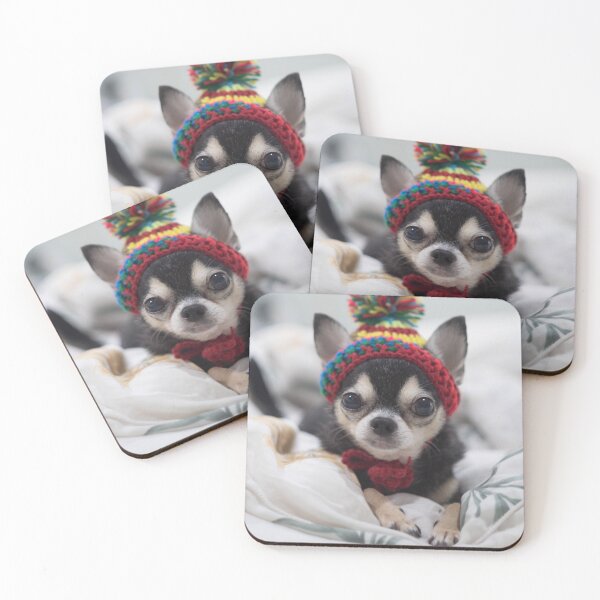 Item preview, Chihuahua Puppy Wearing Colorful Beanie designed and sold by VanGaldo.