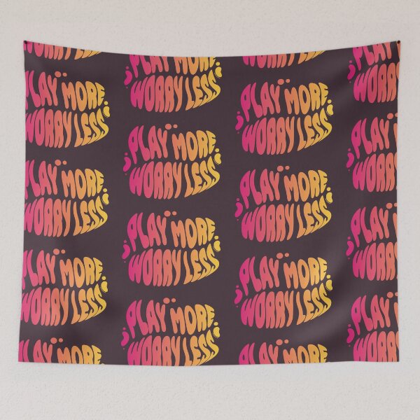 Item preview, Play More Worry Less | 60s Psy Lettering designed and sold by monkeybusiness.pt.