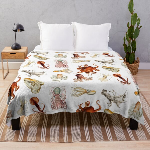 Item preview, Ocean Animals Vintage Squid Illustration Pattern designed and sold by idovedesign.