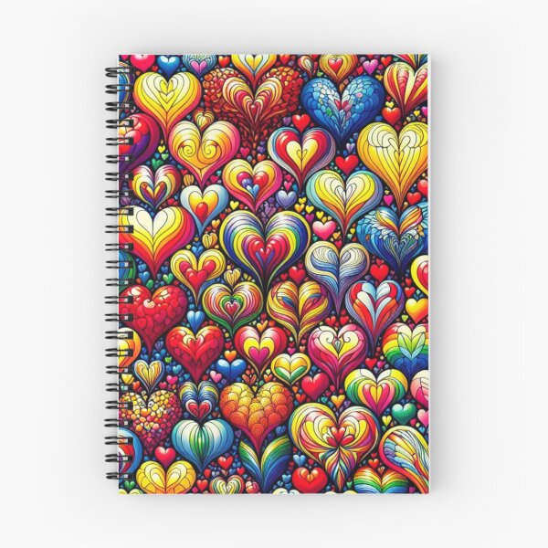 Item preview, Vibrant Technicolor Hearts Pattern Design, Abstract Designs, Unique Gifts, Digital Art Prints, Trendy Textiles designed and sold by ATSCreationsZA.