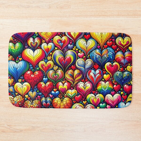 Item preview, Vibrant Technicolor Hearts Pattern Design, Abstract Designs, Unique Gifts, Digital Art Prints, Trendy Textiles designed and sold by ATSCreationsZA.