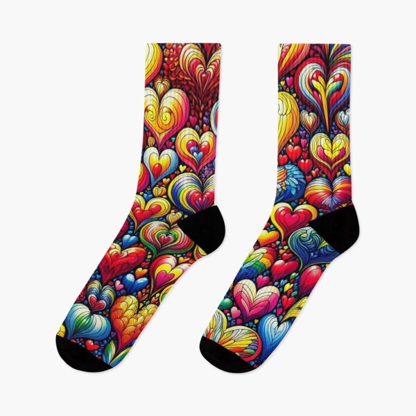 Item preview, Vibrant Technicolor Hearts Pattern Design, Abstract Designs, Unique Gifts, Digital Art Prints, Trendy Textiles designed and sold by ATSCreationsZA.