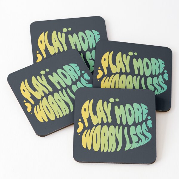 Item preview, Play More Worry Less | 60s Psy Lettering designed and sold by monkeybusiness.pt.