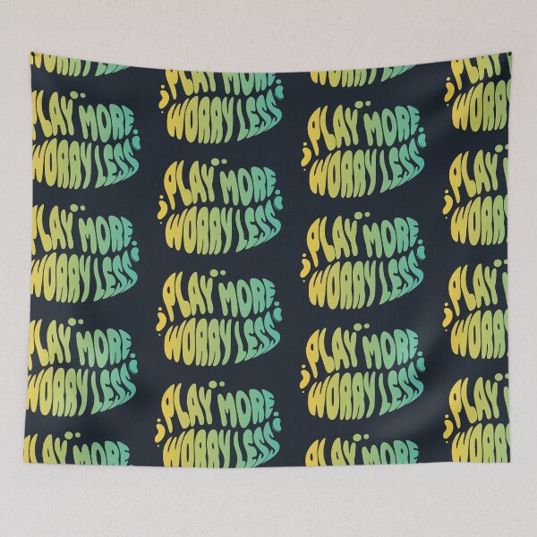 Item preview, Play More Worry Less | 60s Psy Lettering designed and sold by monkeybusiness.pt.