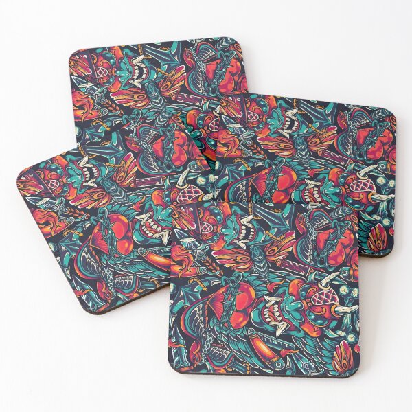 Item preview, Vintage Colorful Tattoos Pattern designed and sold by momosstyle.