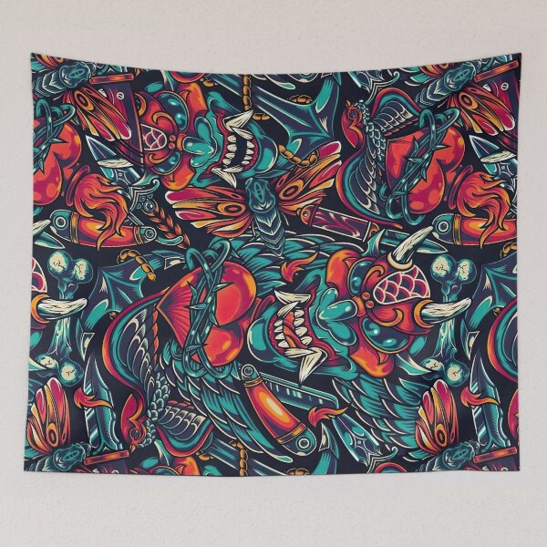Item preview, Vintage Colorful Tattoos Pattern designed and sold by momosstyle.