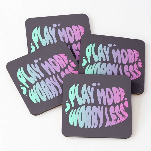 Item preview, Play More Worry Less | 60s Psy Lettering designed and sold by monkeybusiness.pt.