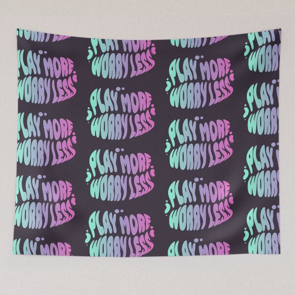 Item preview, Play More Worry Less | 60s Psy Lettering designed and sold by monkeybusiness.pt.