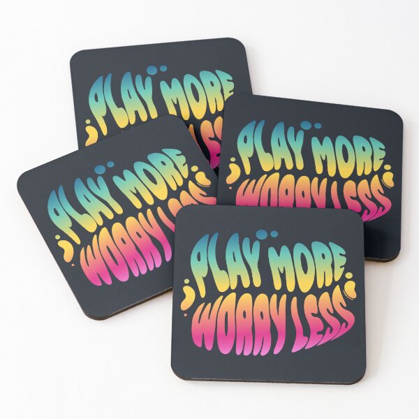 Item preview, Play More Worry Less | 60s Psy Lettering designed and sold by monkeybusiness.pt.