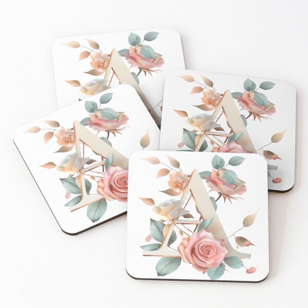 Item preview, Floral Elegance with Letter A designed and sold by MidArtFusion.