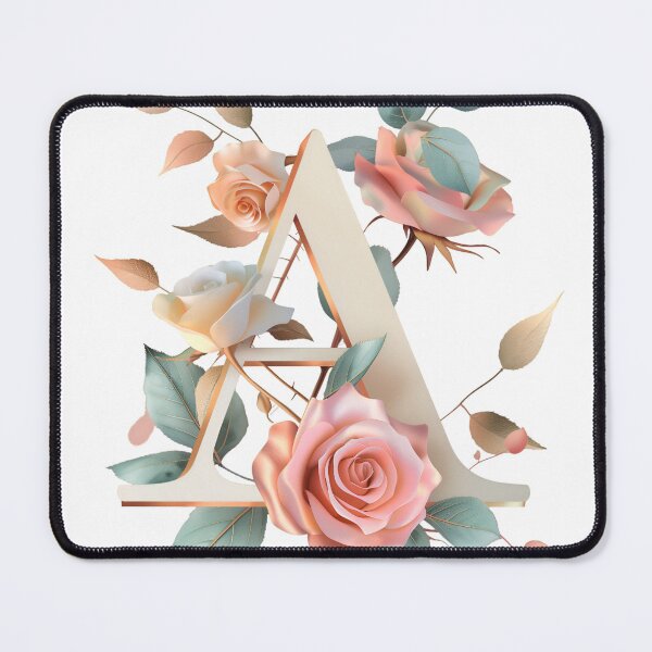 Item preview, Floral Elegance with Letter A designed and sold by MidArtFusion.