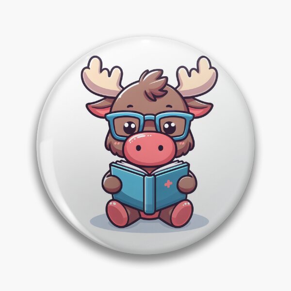 Item preview, Kawaii Moose With Glasses designed and sold by CanvasCutie.