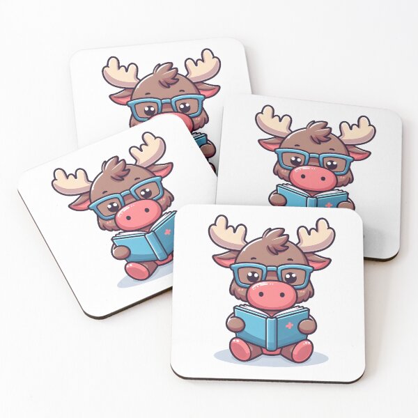 Item preview, Kawaii Moose With Glasses designed and sold by CanvasCutie.