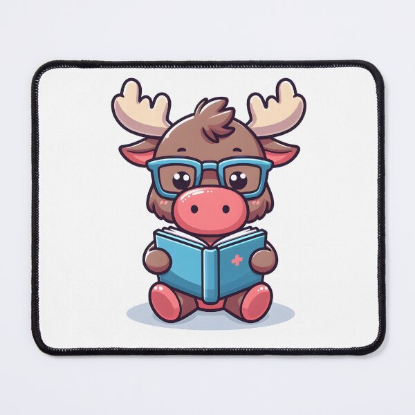 Item preview, Kawaii Moose With Glasses designed and sold by CanvasCutie.