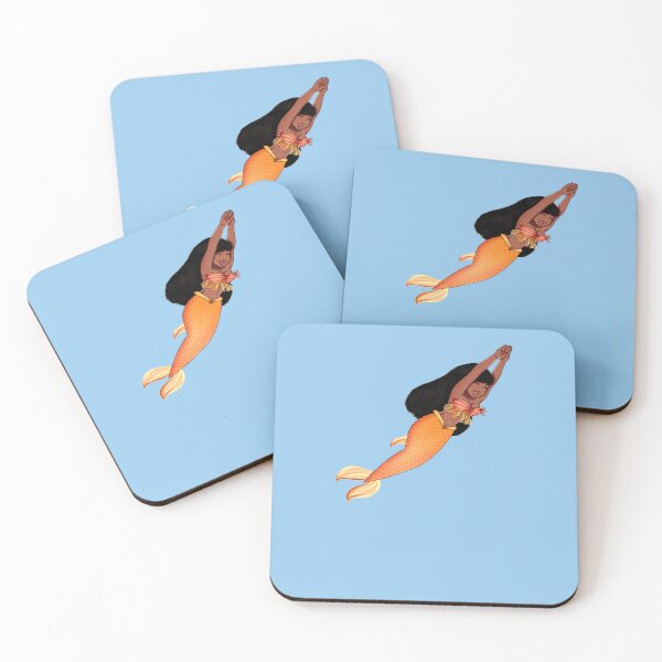 Item preview, Afro Girl, Mermaid, Anime style  designed and sold by Logiamerch.