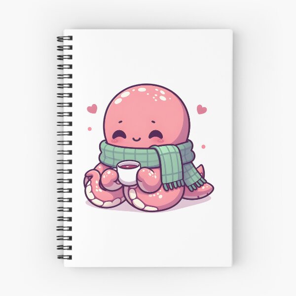 Item preview, Kawaii Blushing Kraken With A Cozy Scarf designed and sold by CanvasCutie.