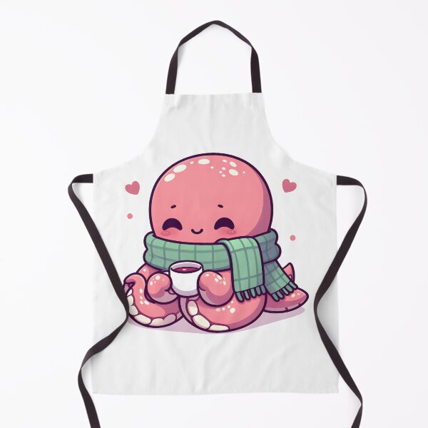 Item preview, Kawaii Blushing Kraken With A Cozy Scarf designed and sold by CanvasCutie.