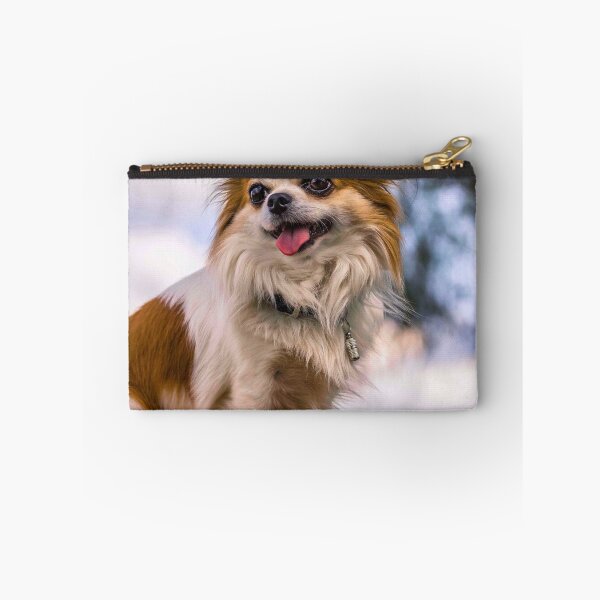 Item preview, Long Haired Chihuahua Dog Resting on Wood designed and sold by VanGaldo.