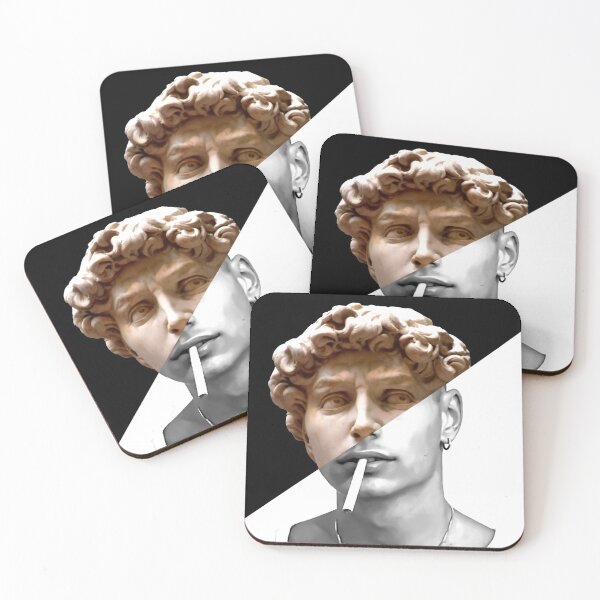 Item preview, CONTRAST IN CONTEMPLATION - Michelangelo's David | Smoking Man designed and sold by LT Graphic Art.