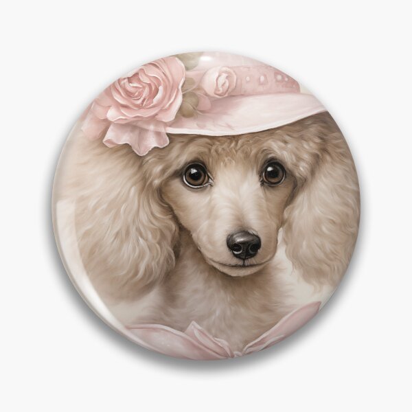 Item preview, White Poodle in hat designed and sold by PetsArt.