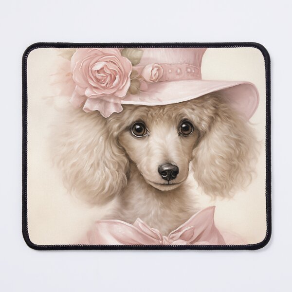 Item preview, White Poodle in hat designed and sold by PetsArt.
