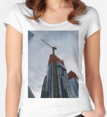 New York, Manhattan, New York City, Skyscraper, tower block, high rise building, tower, block, high rise, building Women's Fitted Scoop T-Shirt