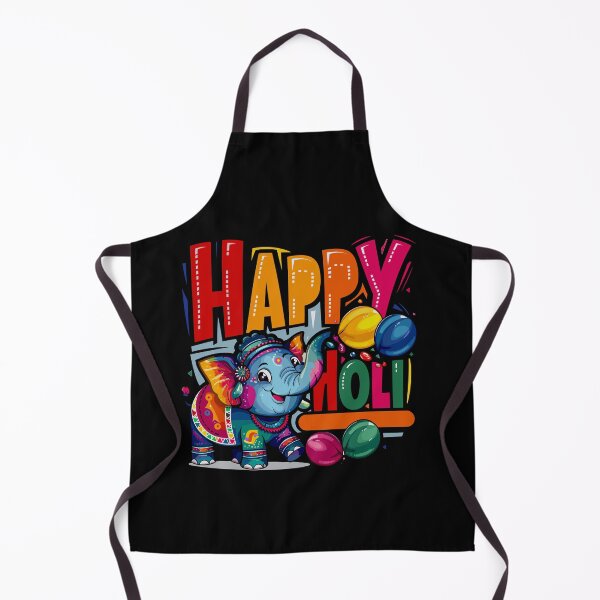 Item preview, Elephantine Joy: Celebrating Holi with a Festive Elephant and Colorful Balloons designed and sold by FebricFusion.