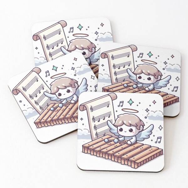 Item preview, Kawaii Xylophonist With Angel Wings designed and sold by CanvasCutie.